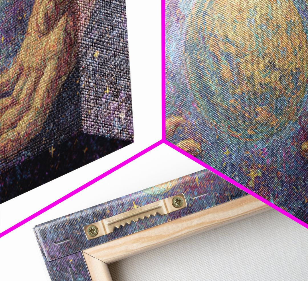 Mystical Hands Holding Planets Cosmic Wall Art, Spiritual Wall Art, Abstract Art, Dreamy Wall Art, Unique Canvas Print Home Decor