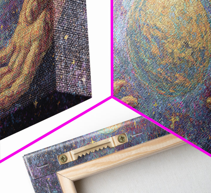 Mystical Hands Holding Planets Cosmic Wall Art, Spiritual Wall Art, Abstract Art, Dreamy Wall Art, Unique Canvas Print Home Decor