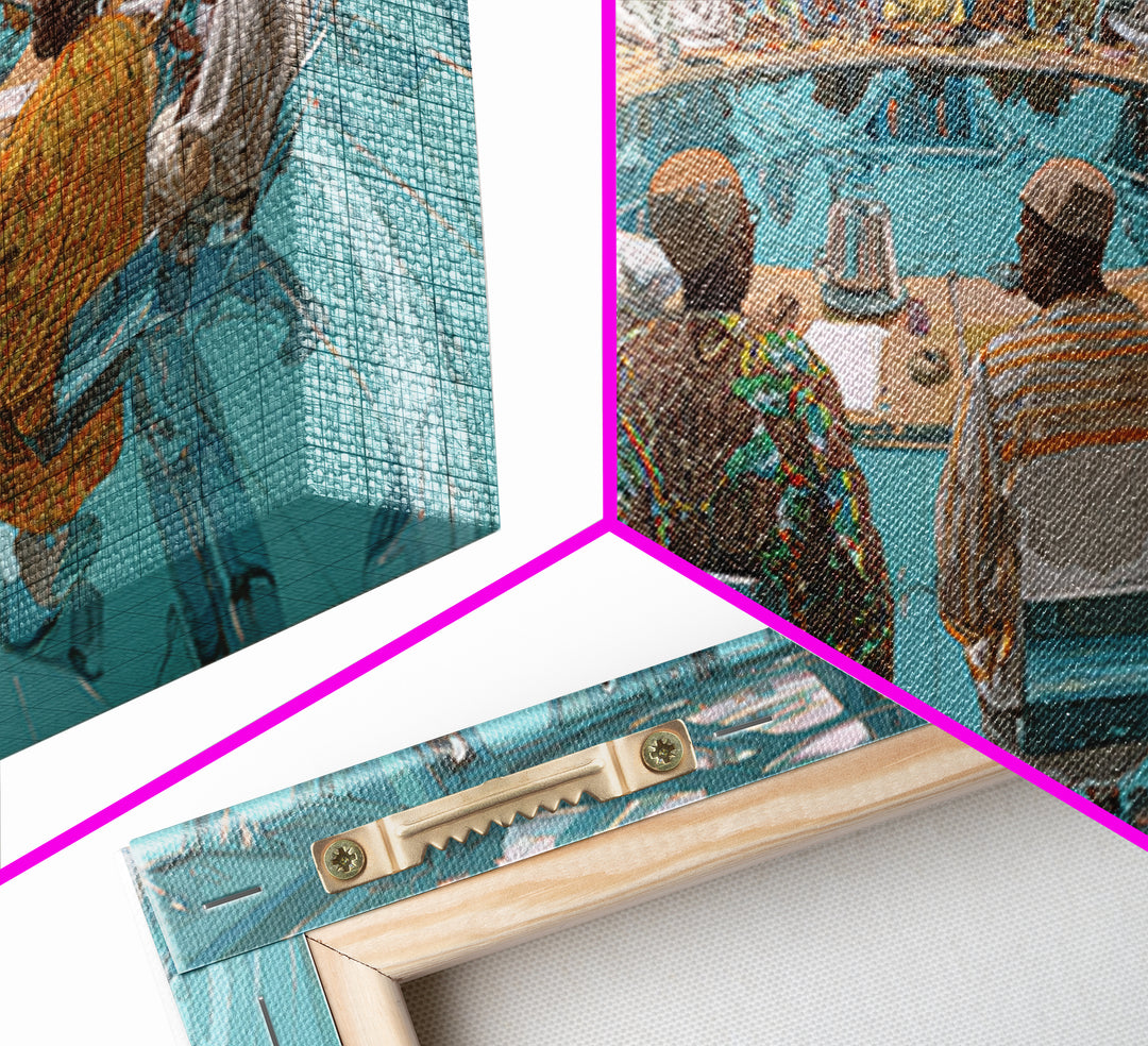 Futuristic Roundtable Leaders Canvas Print, African Wall Art, Modern African Art, Afrocentric Wall Art, Office Decor Gift