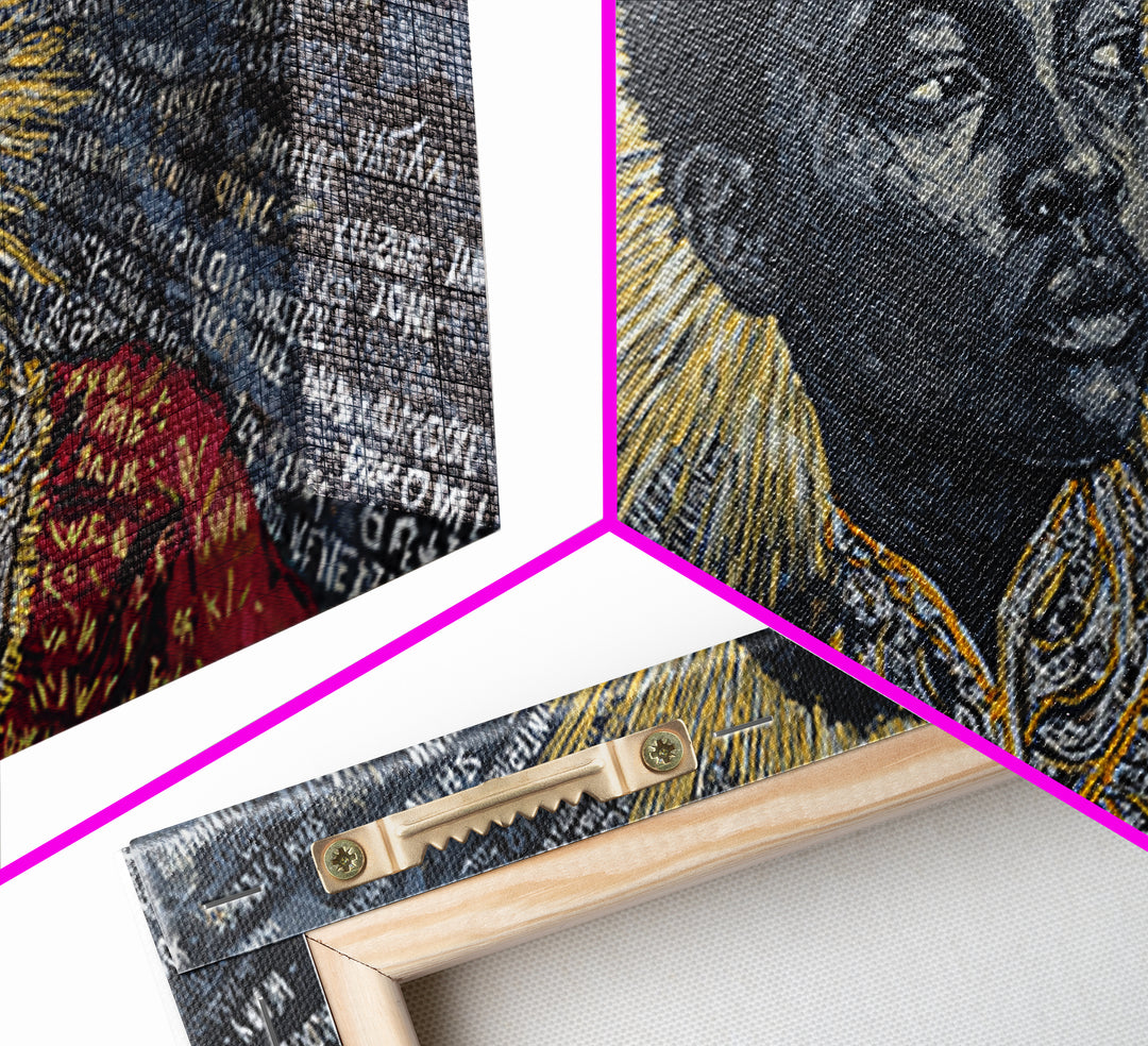 Young Black Boy Portrait With Golden Halo Framed Canvas Print, African American Art, Black History Decor, Empowerment Gift