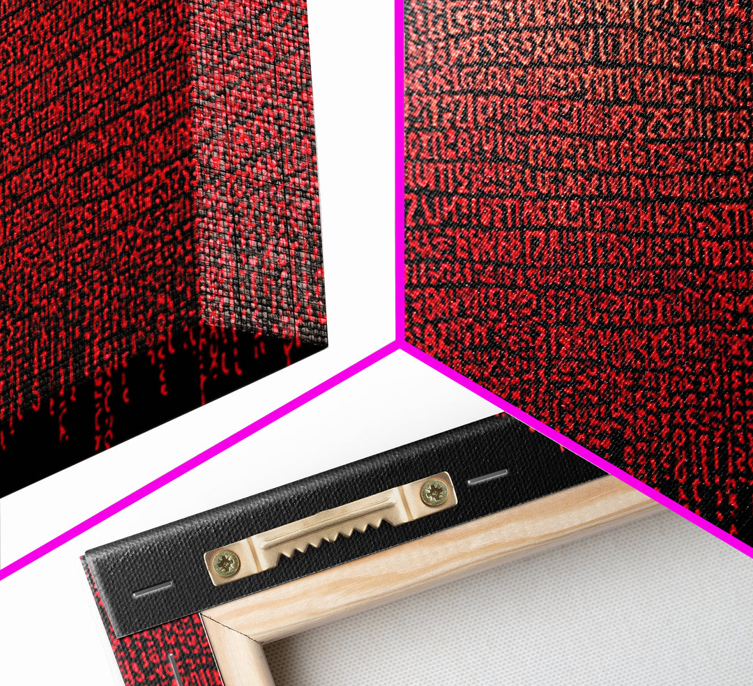 Red Typographic African Skyline Canvas Print, Bold Black Art, Afrocentric Wall Decor, Modern Cultural Home Decor Gift Idea