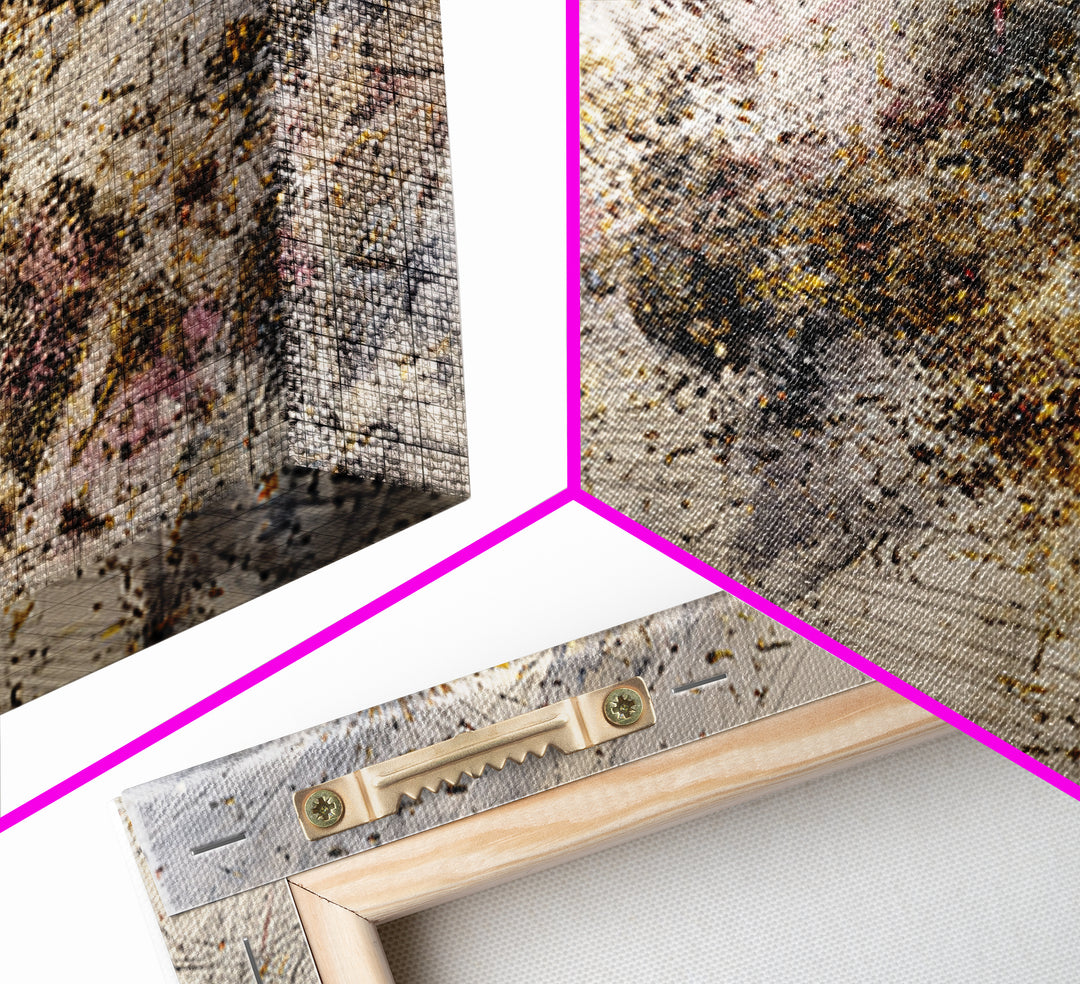 Gold And Blush Abstract Energy Wall Art, African Art Abstract, Modern Canvas Art, Textured Art Print, Elegant Home Decor
