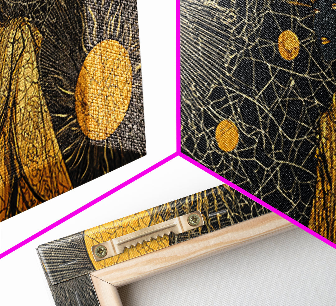 Two Regal African Women Canvas Print, Gold Celestial Portrait, Black Woman Art, Afrocentric Wall Art, Elegant Home Decor