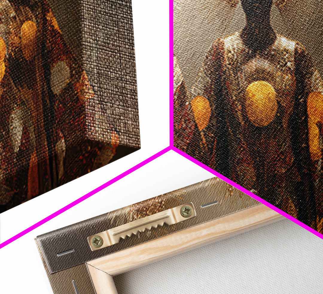 Golden Halo Black Goddesses Wall Art, African Women Art, Spiritual Wall Decor, Luxury Canvas Art, Empowered Women Home Decor Gift