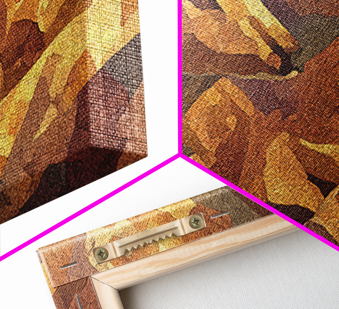 Golden Giraffe Faces In Warm Desert Light Canvas Print African Animal Art, Safari Decor, Boho Earth Tone Wall Decor For Living Room