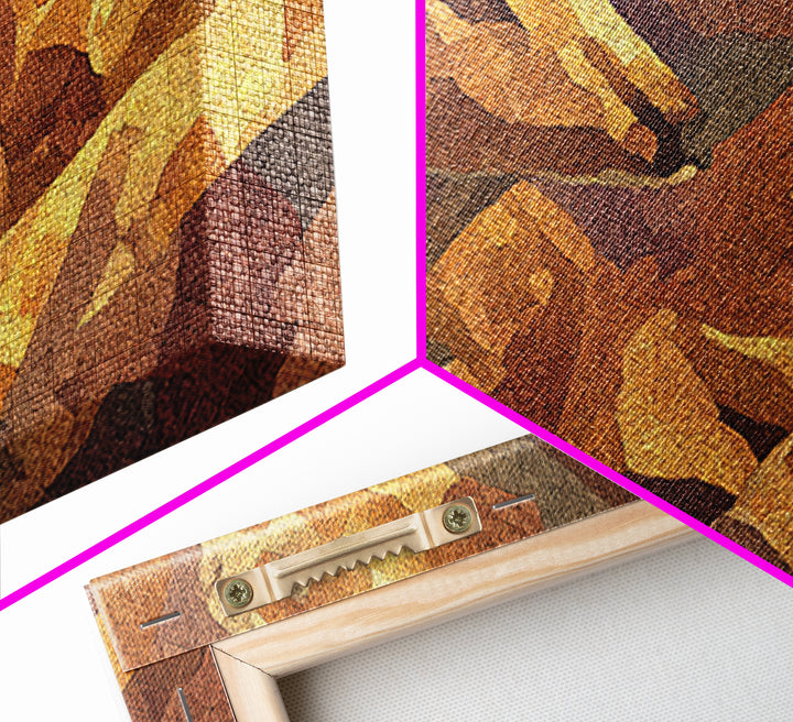 Golden Giraffe Faces In Warm Desert Light Canvas Print African Animal Art, Safari Decor, Boho Earth Tone Wall Decor For Living Room