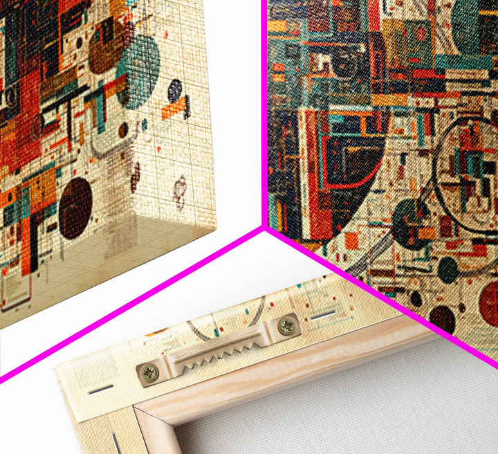 Modern Geometric City Map With Circles And Lines Wall Art African Abstract Art, Mid Century Office Decor, Statement Print