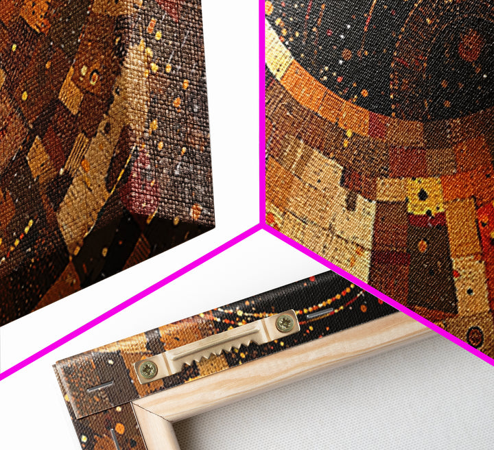 Earth Tone African Textile Spiral Canvas Print, Abstract Ankara Pattern Wall Decor, Boho Cultural Modern Living Room Art Gift
