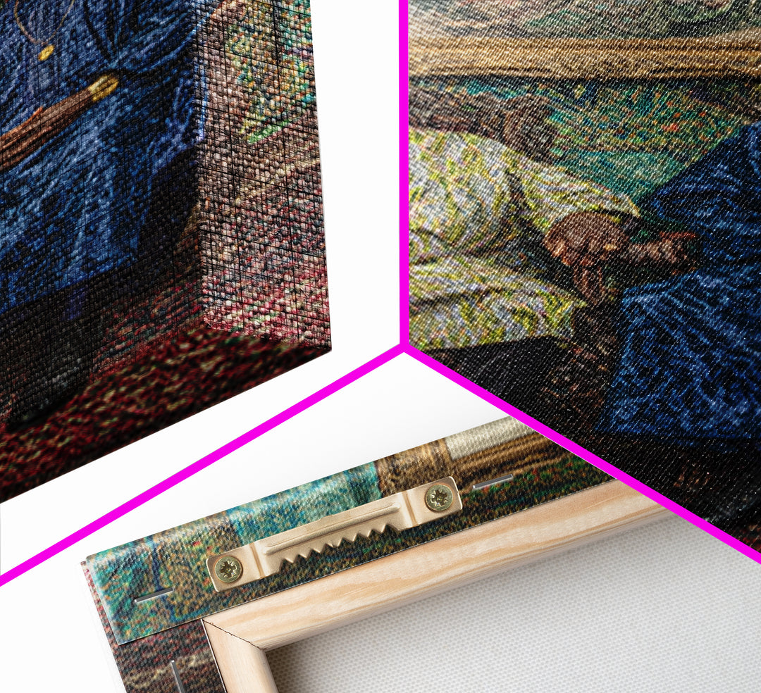Regal African Men In Blue And Gold Robes Wall Art, African American Art, Afrocentric Decor, Black Culture Art Gift For Him