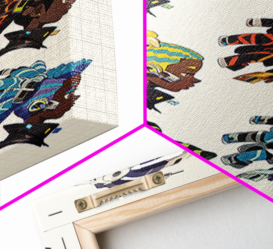 Afrofuturism Cyberpunk Women Canvas Print, Bold Black Girl Art, Futuristic Afrocentric Wall Art For Gaming Room Decor Gift