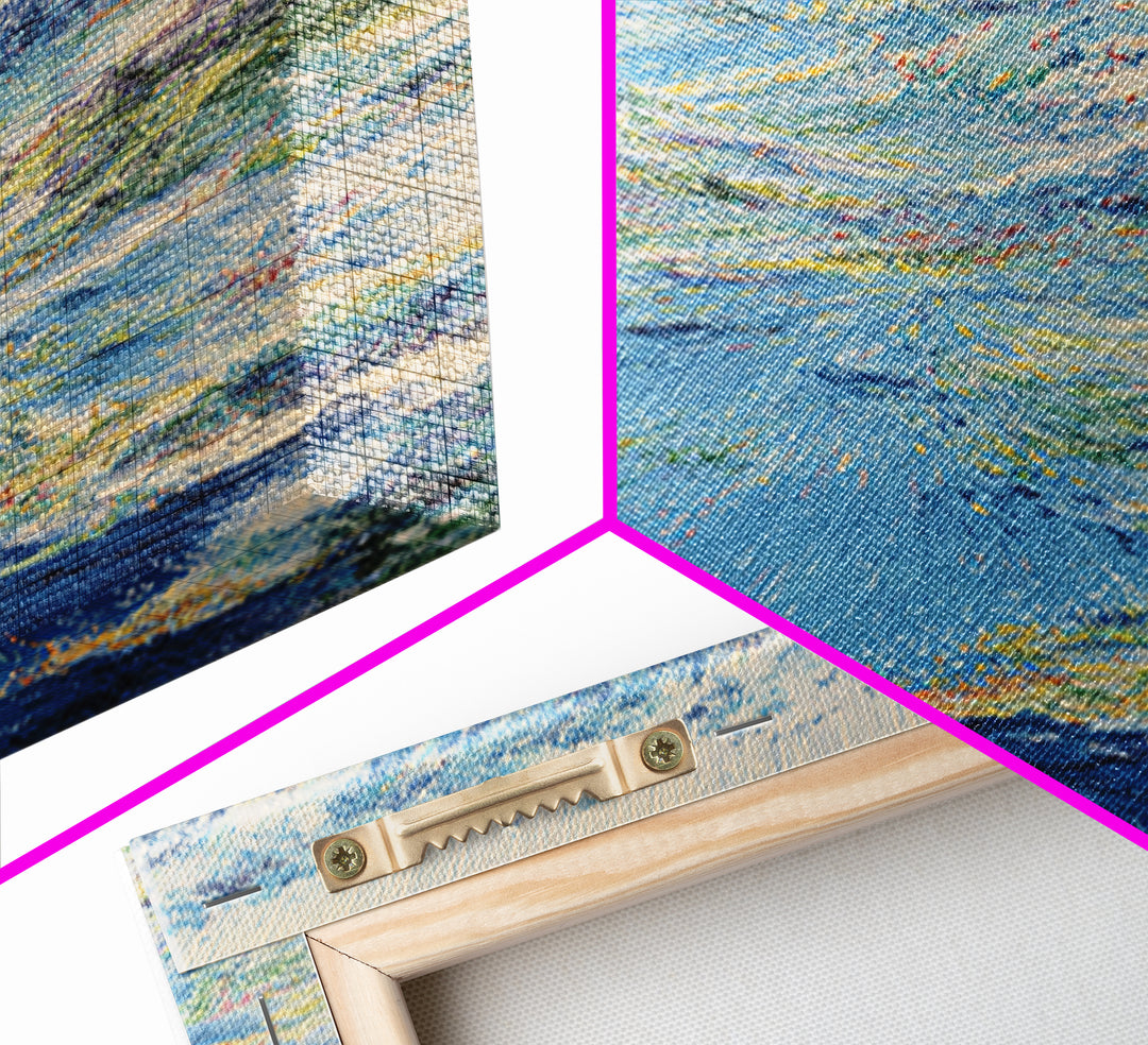 Dreamy Blue Coastal Seascape Canvas Print, Modern African Inspired Art, Ocean Landscape Wall Decor, Serene Gallery Artwork