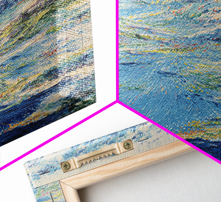 Dreamy Blue Coastal Seascape Canvas Print, Modern African Inspired Art, Ocean Landscape Wall Decor, Serene Gallery Artwork