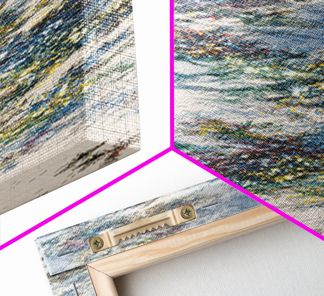 Wind Swept Blue Sky Abstract Wall Art, Dreamy Nature Scene Art, Modern Canvas Decor, Colorful Textured Landscape Fine Art Print