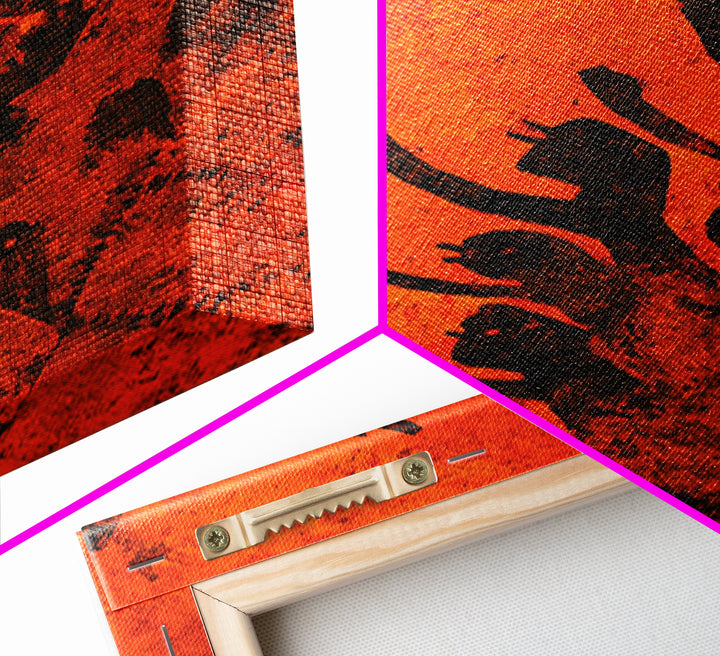Orange African Dance Silhouettes Wall Art, African Celebration, Black Women Art, Afrocentric Decor, Empowerment Gift For Her