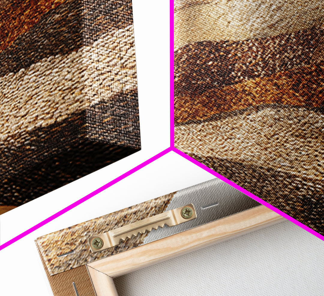 Gallery Stone Mosaic Wave Landscape, Large Textured Wall Art, Earth Tone Decor, Contemporary Art Print, Unique Canvas Print