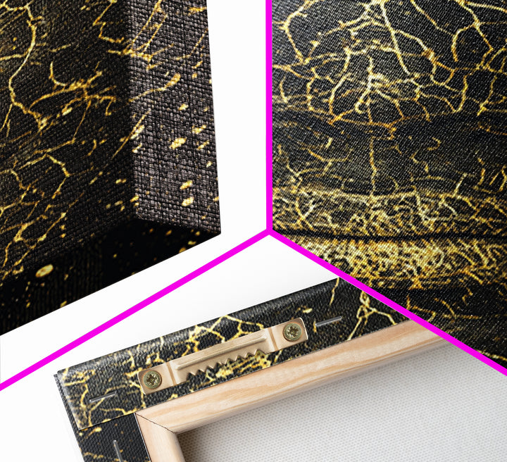 Cracked Gold Black Goddess Portrait, African Wall Art, Abstract Black Art Print, Luxury Canvas Print, Modern Feminine Decor