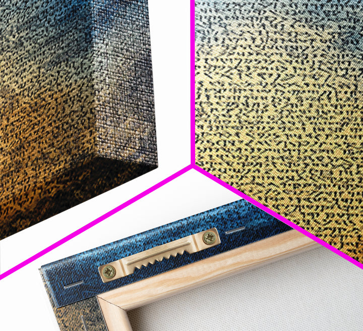Blue Ancient Script Manuscript Canvas Print, Glowing Parchment Wall Art, Spiritual Cultural Decor, Elegant Office Gift For Her