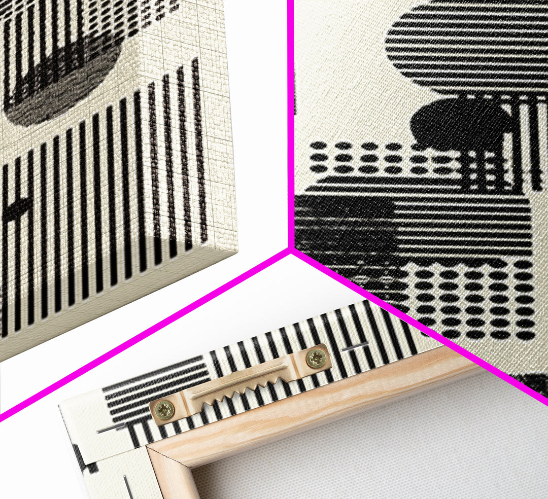 Minimal Black White Circles Stripes And Dots Wall Art, Geometric Wall Art, Minimalist Decor, Abstract Art Print, Modern Home Decor