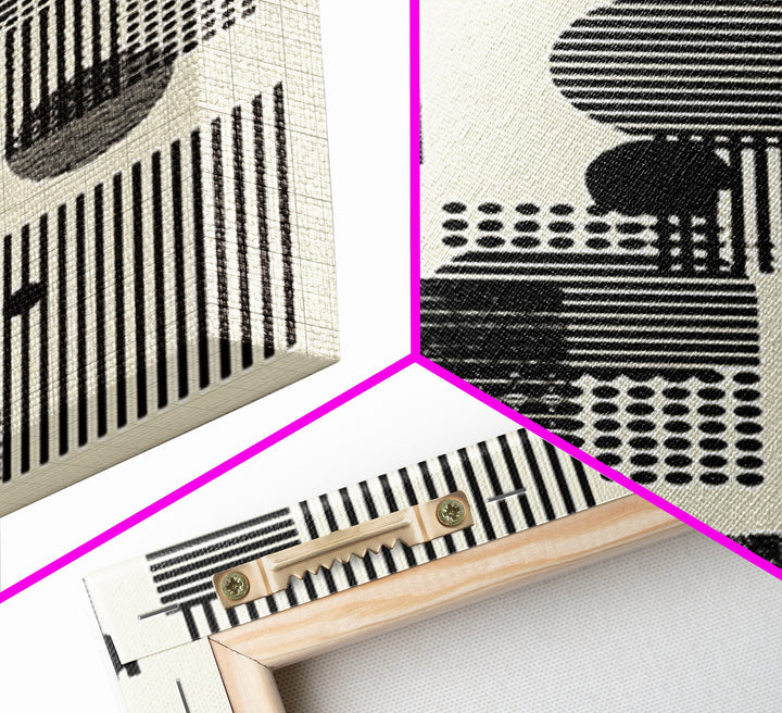 Minimal Black White Circles Stripes And Dots Wall Art, Geometric Wall Art, Minimalist Decor, Abstract Art Print, Modern Home Decor