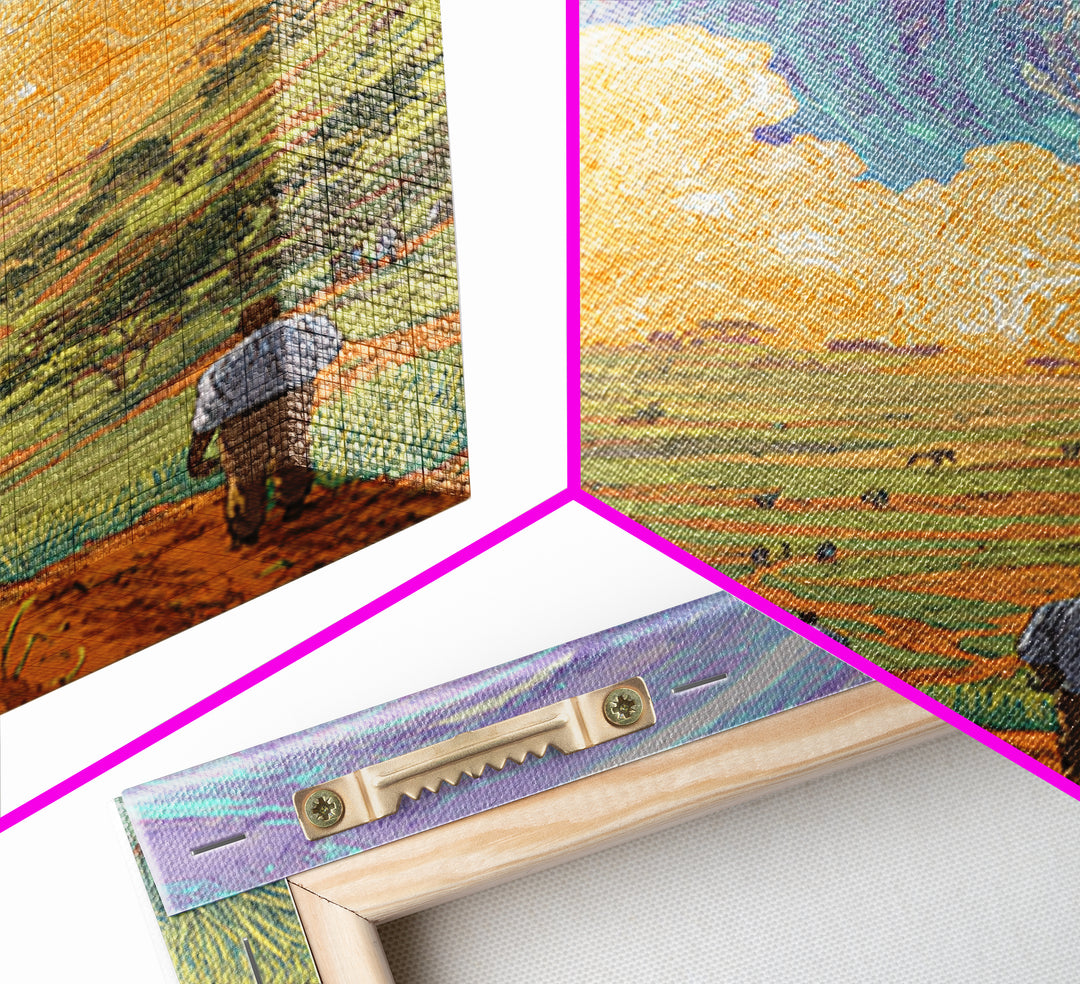 Rolling African Valley With Golden Clouds Canvas Print, African Landscape Wall Art, Nature Scene Art, Earth Tone Home Decor
