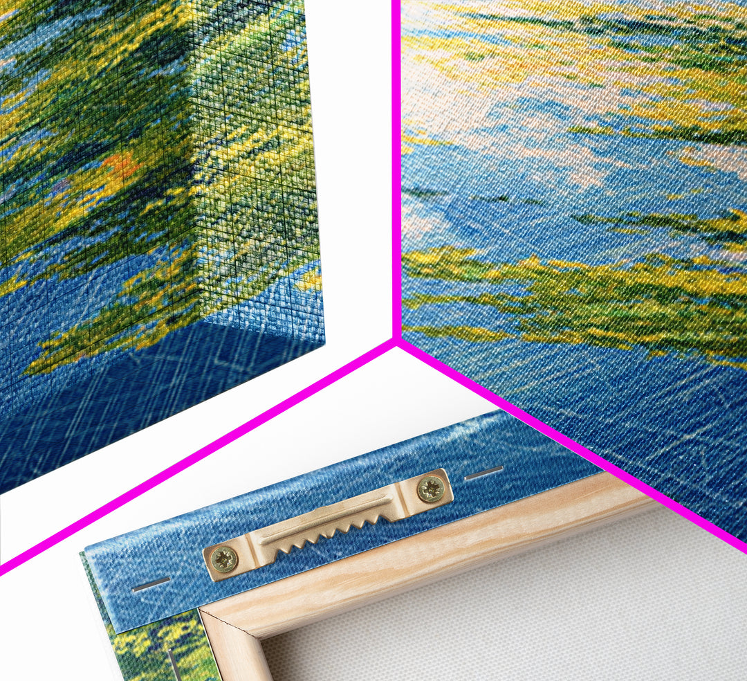 Blue Green Abstract African Landscape Canvas Print, Modern Wall Art, Nature Scene Art, Textured Home Decor For Living Room