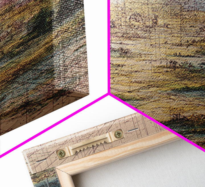 Pastel Pathway Abstract Wall Art, Dreamy Landscape Print, Modern Office Decor, Textured Blue Pink Large Canvas, Home Decor Gift