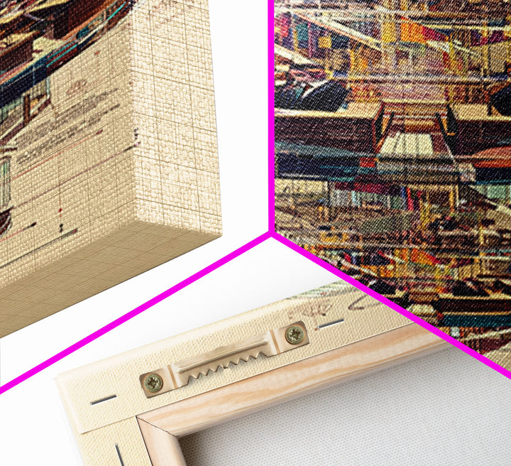 Futuristic Council Chamber Wall Art, Architectural Diagram, Modern Afrocentric Decor, Geometric Office Canvas Print Gift