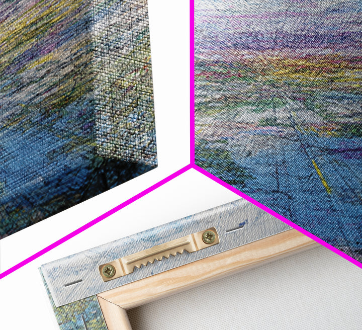Pastel Horizon Abstract Wall Art, Blue Lavender Landscape, Modern Unique Canvas Print, Dreamy Office Decor Gift For Home