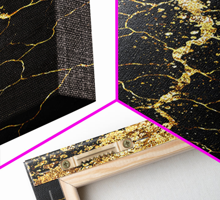 Black Gold Cracked Abstract Wall Art, Luxury Canvas Wall Art, Modern African Art Decor, Textured Art Print, Home Decor Gift