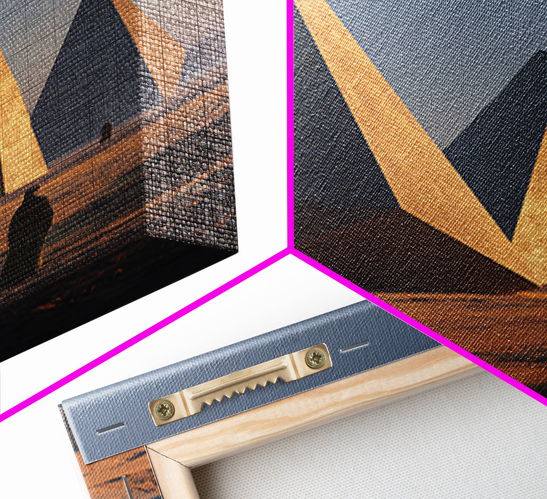 Modern Nubian Pyramids At Sunset Wall Art, African Egyptian Art Print, Ancient African Decor, Desert Architecture Poster