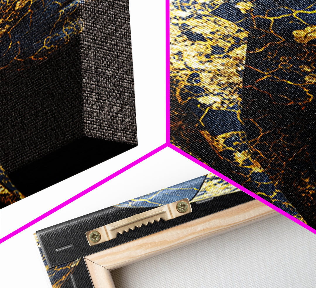 Gold Cracked African Woman Framed Canvas Print, Black Goddess Portrait, Luxury Afrocentric Wall Decor, Modern Statement Home Gift