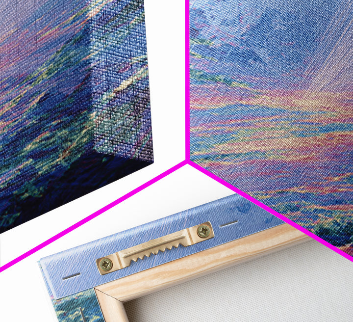 Radiant Blue Ocean Sunrise Wall Art, Abstract Seascape Canvas Print, Coastal Home Decor, Dreamy Beach Art, Large Wall Decor