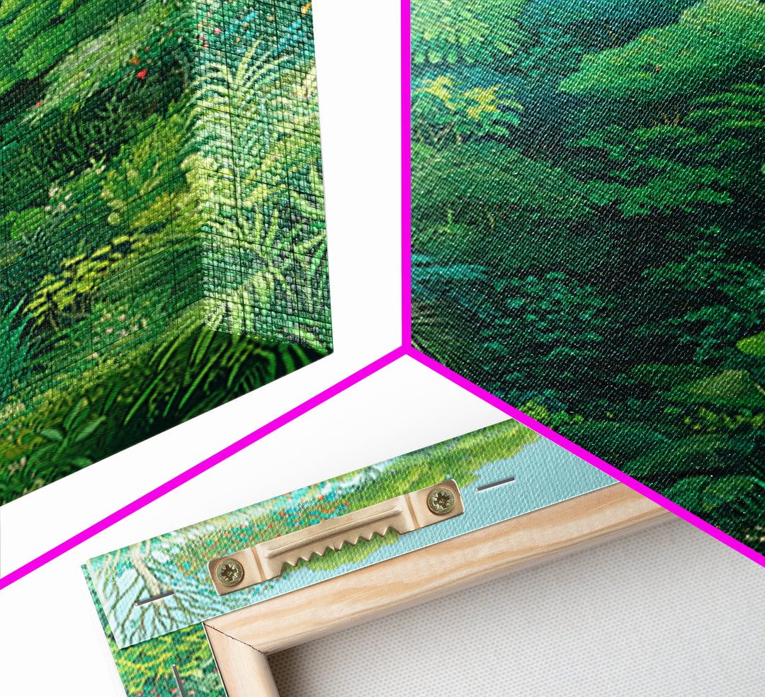 Lush Green Tropical Jungle Wall Art, Botanical Forest Canopy, Nature Scene Art, Modern Home Decor, Large Decor Art, Green Wall Decor