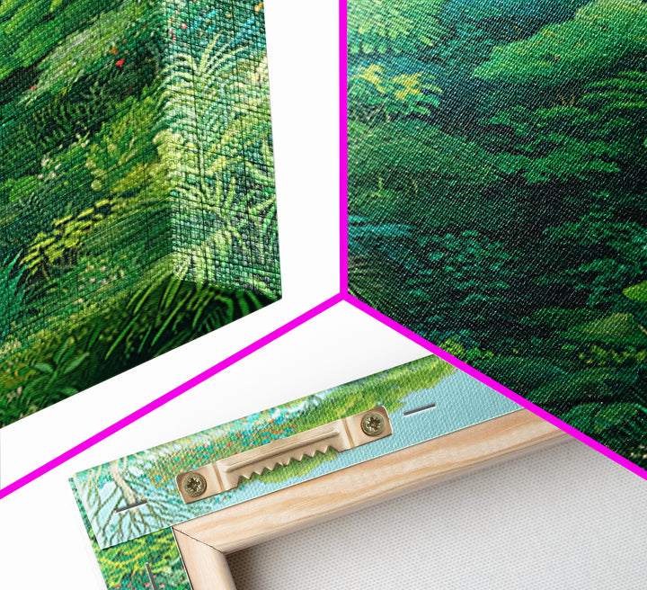 Lush Green Tropical Jungle Wall Art, Botanical Forest Canopy, Nature Scene Art, Modern Home Decor, Large Decor Art, Green Wall Decor