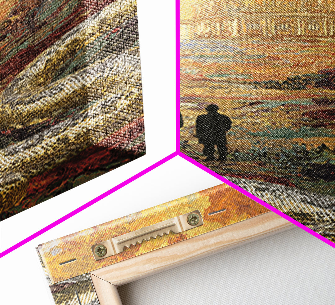 Golden Ruins With Giant Serpent Canvas Print, Surreal Fantasy Landscape Wall Art, Burnt Orange Art, Statement Home Decor Gift