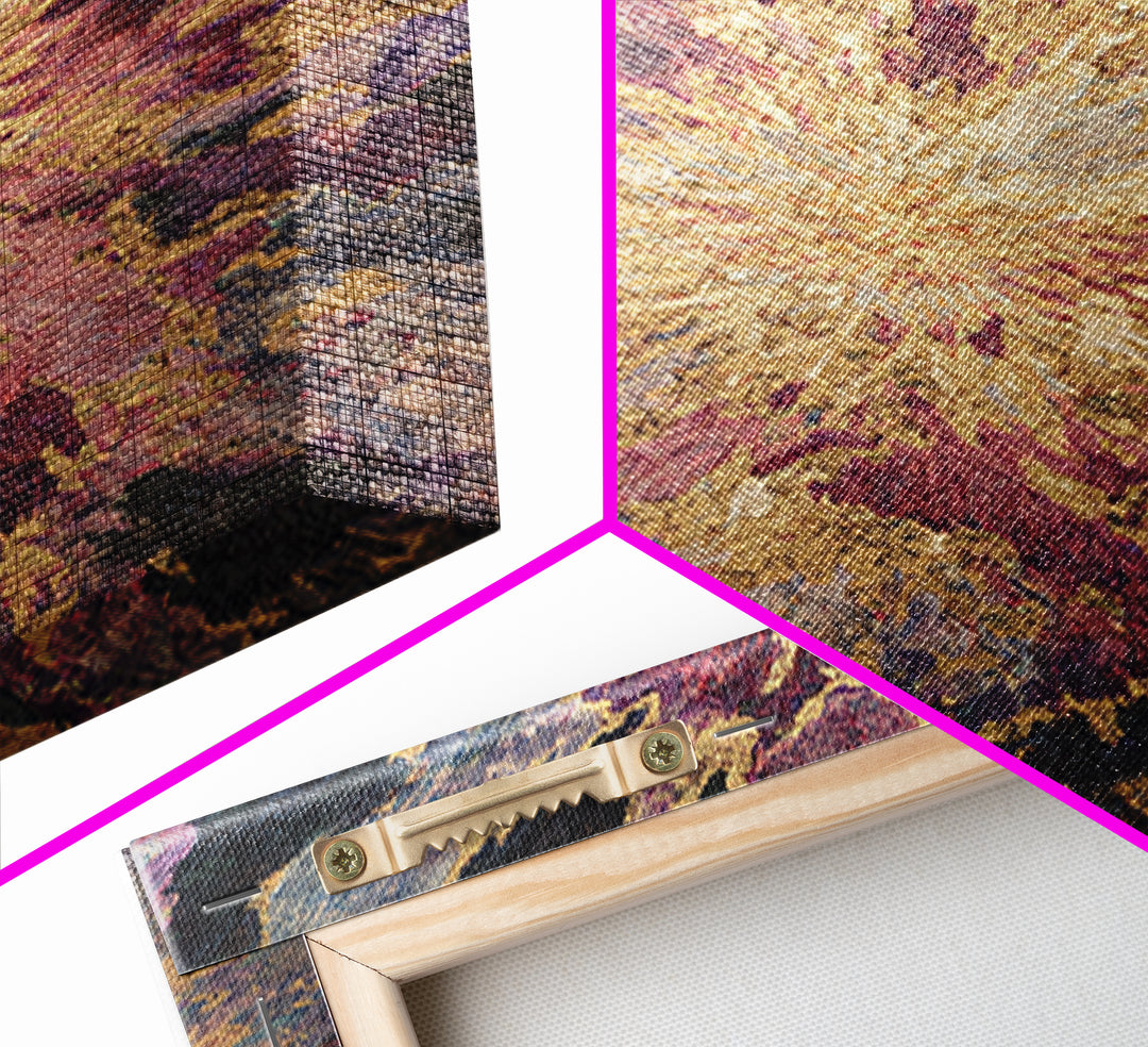 Exploding Abstract Starburst In Gold Plum And Blue Wall Art, Textured Art Print, Modern Canvas Art, Statement Home Decor