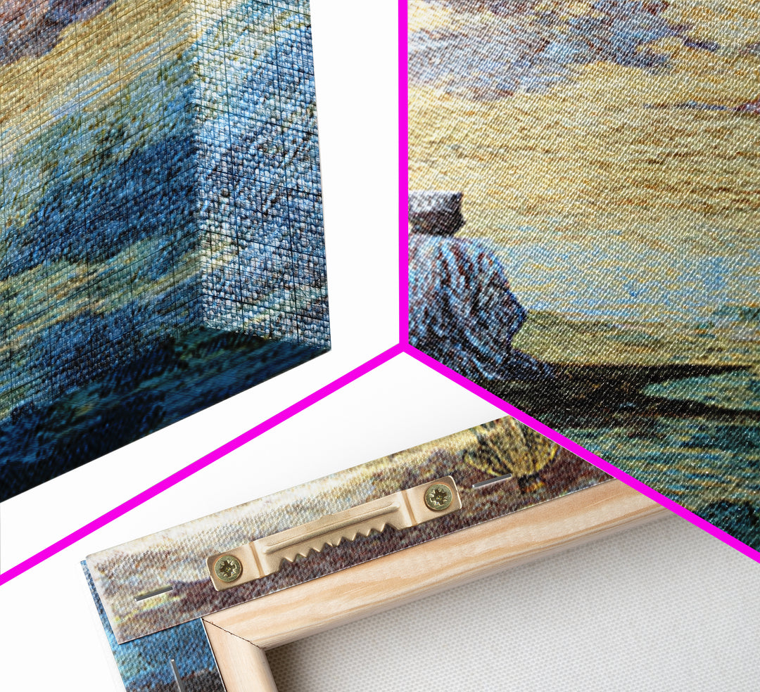 Two Robed Figures On Mystical Water Canvas Print, African Story Wall Art, Dreamy Cultural Landscape, Spiritual Home Decor
