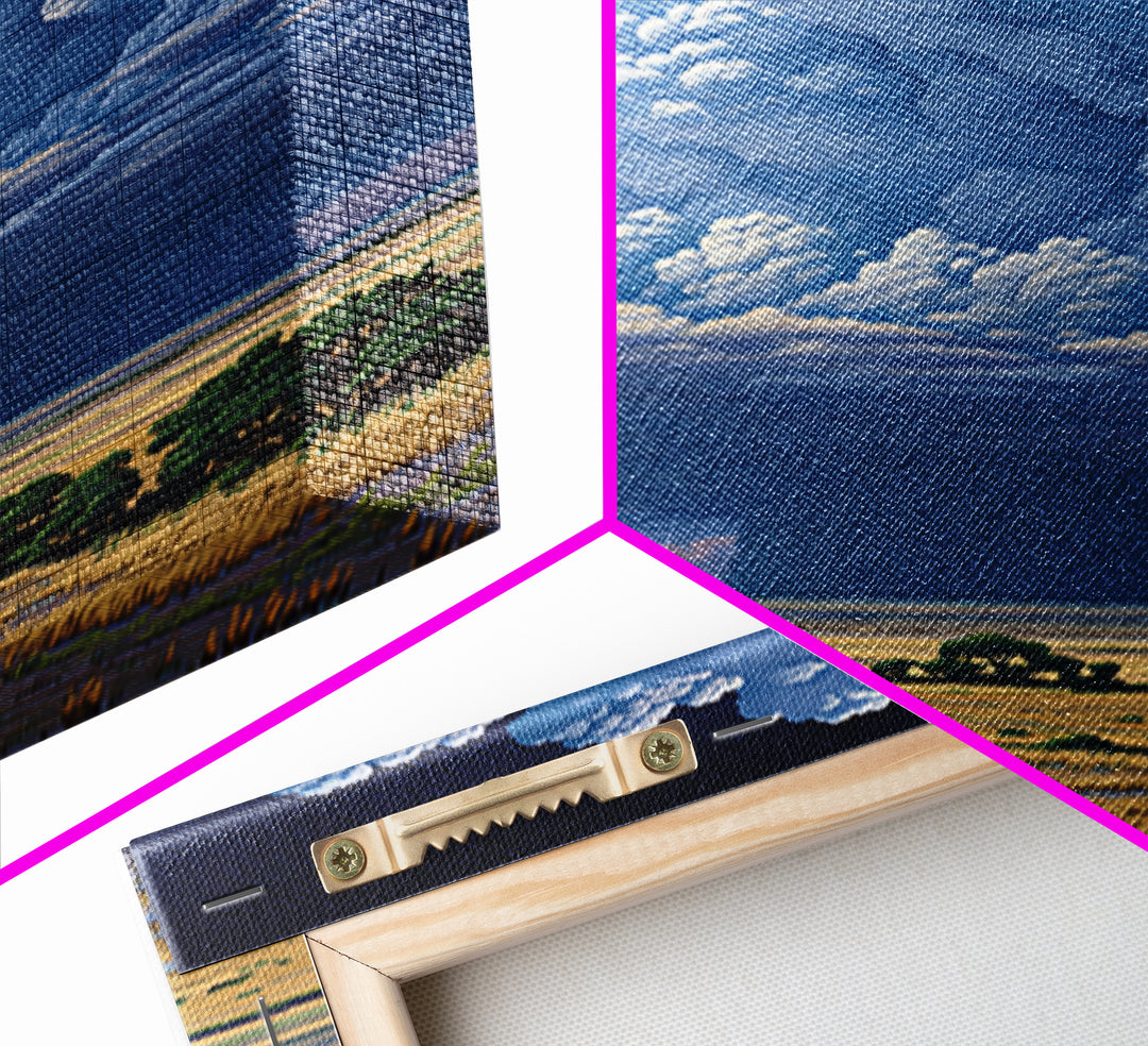 Towering Blue Thunderhead Over African Marsh Canvas Print, Serengeti Wall Art, Safari Decor, Bold Modern Home Decor Gift