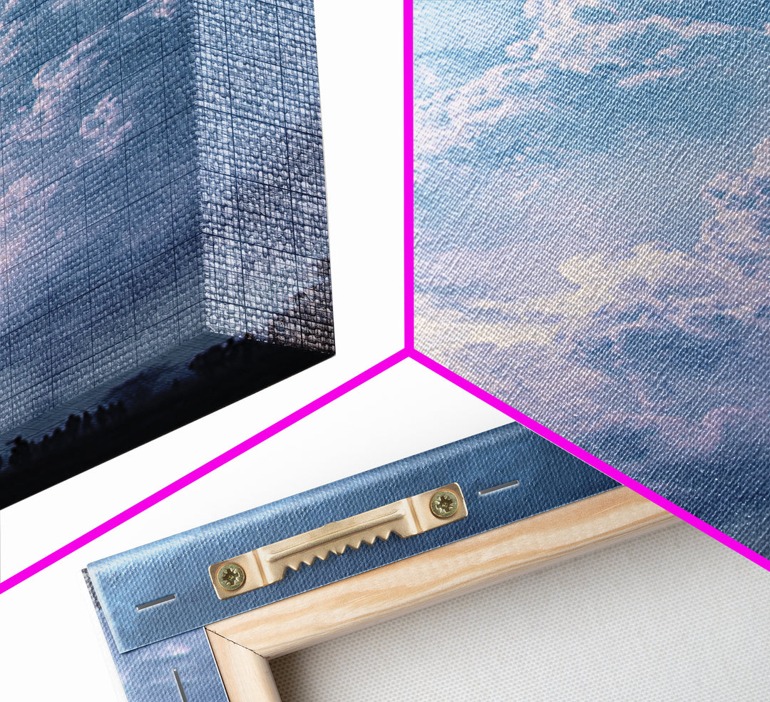 Towering White Storm Clouds Over African Horizon Framed Canvas Print, Dramatic Blue Wall Decor, Spiritual Afrocentric Art