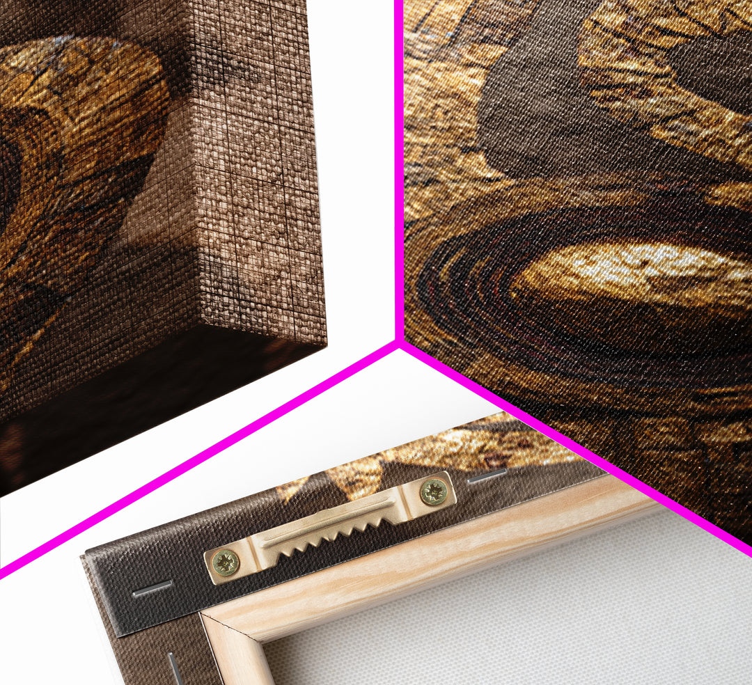 Golden Tribal Bird Sculpture Wall Art, African Inspired Decor, Black And Gold Art, Textured Art Print, Unique Home Decor Gift