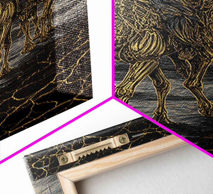 Gold Line Camel Riders On Black Desert Wall Art, African Travel, Tribal Decor, Sahara Poster, Bold Boho Home Decor, Statement Piece