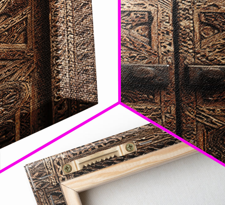 Intricate Rustic African Carved Door Wall Art, African Home Decor, Tribal Patterns, Wooden Architecture Poster Print, Housewarming Gift