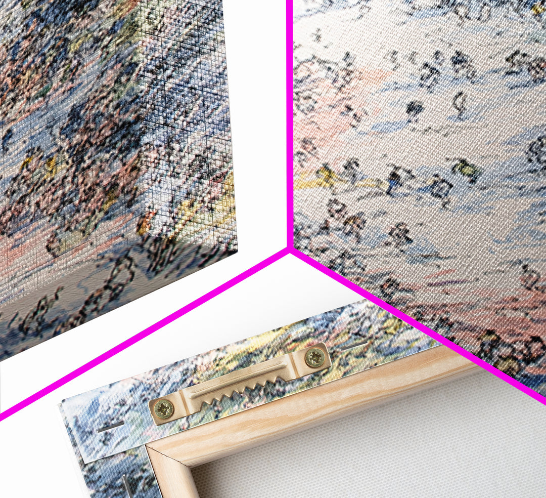 Pastel Valley Gathering Canvas Print, Dreamy Nature Scene With Tiny Figures, African Inspired Wall Decor, Unique Home Art
