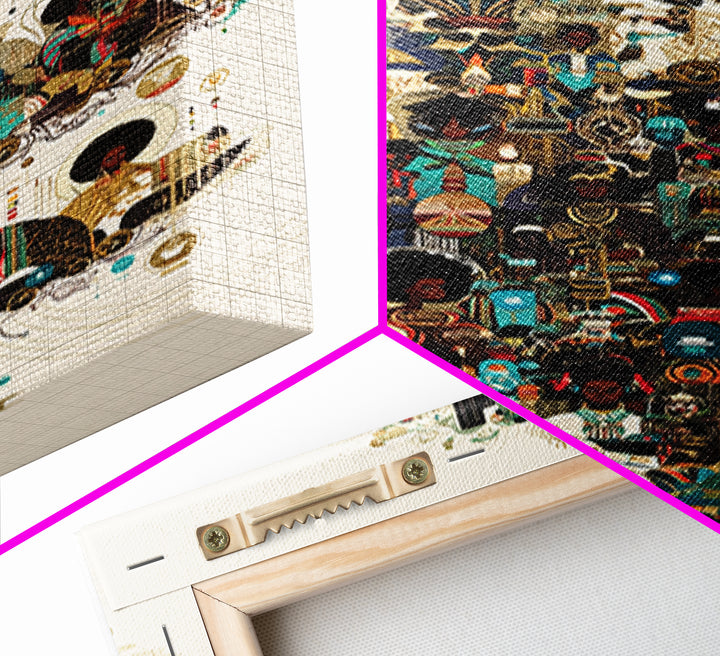 Afrofuturist Black Women Community Collage Wall Art, African American Art Print, Tech Culture Afrocentric Home Decor Gift