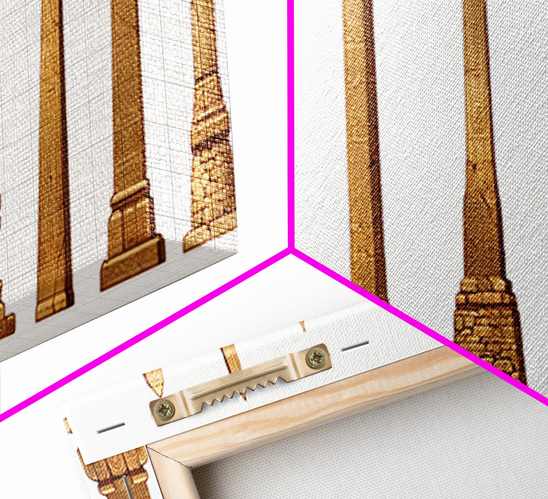 Egyptian Obelisk Collection Wall Art, Ancient African Art, Minimalist Canvas Print, Neutral Museum Gallery Home Decor Gift