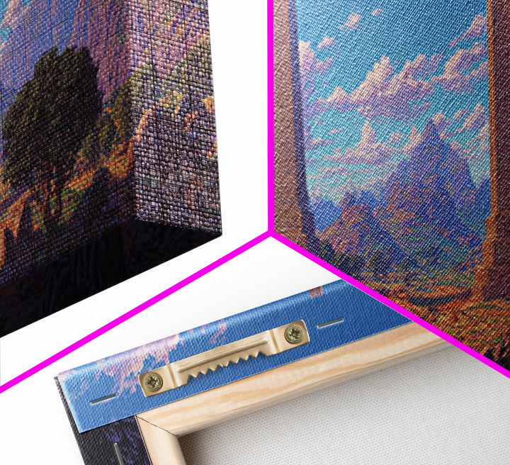 Twin Obelisks In Mountain Valley Framed Canvas Print, African Landscape, Africa Art Print, Statement Wall Art, Home Decor Gift