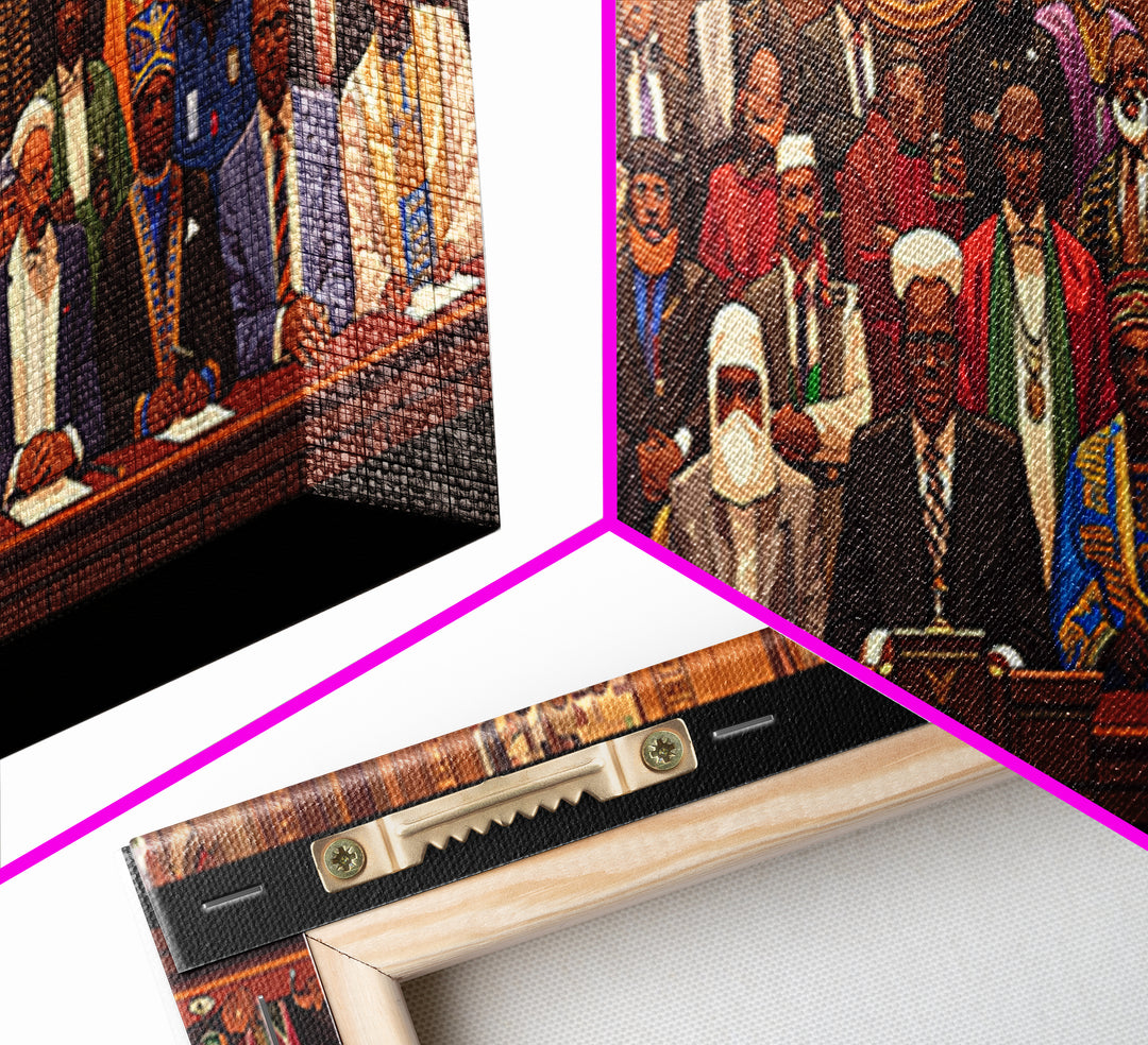 Pan African Assembly Of Leaders Wall Art, African American Art, Black Culture Art, Cultural Wall Decor, Juneteenth Art Gift