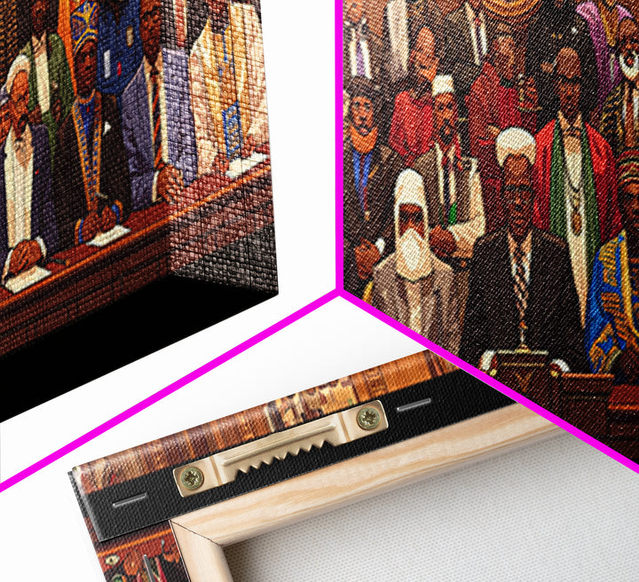 Pan African Assembly Of Leaders Wall Art, African American Art, Black Culture Art, Cultural Wall Decor, Juneteenth Art Gift