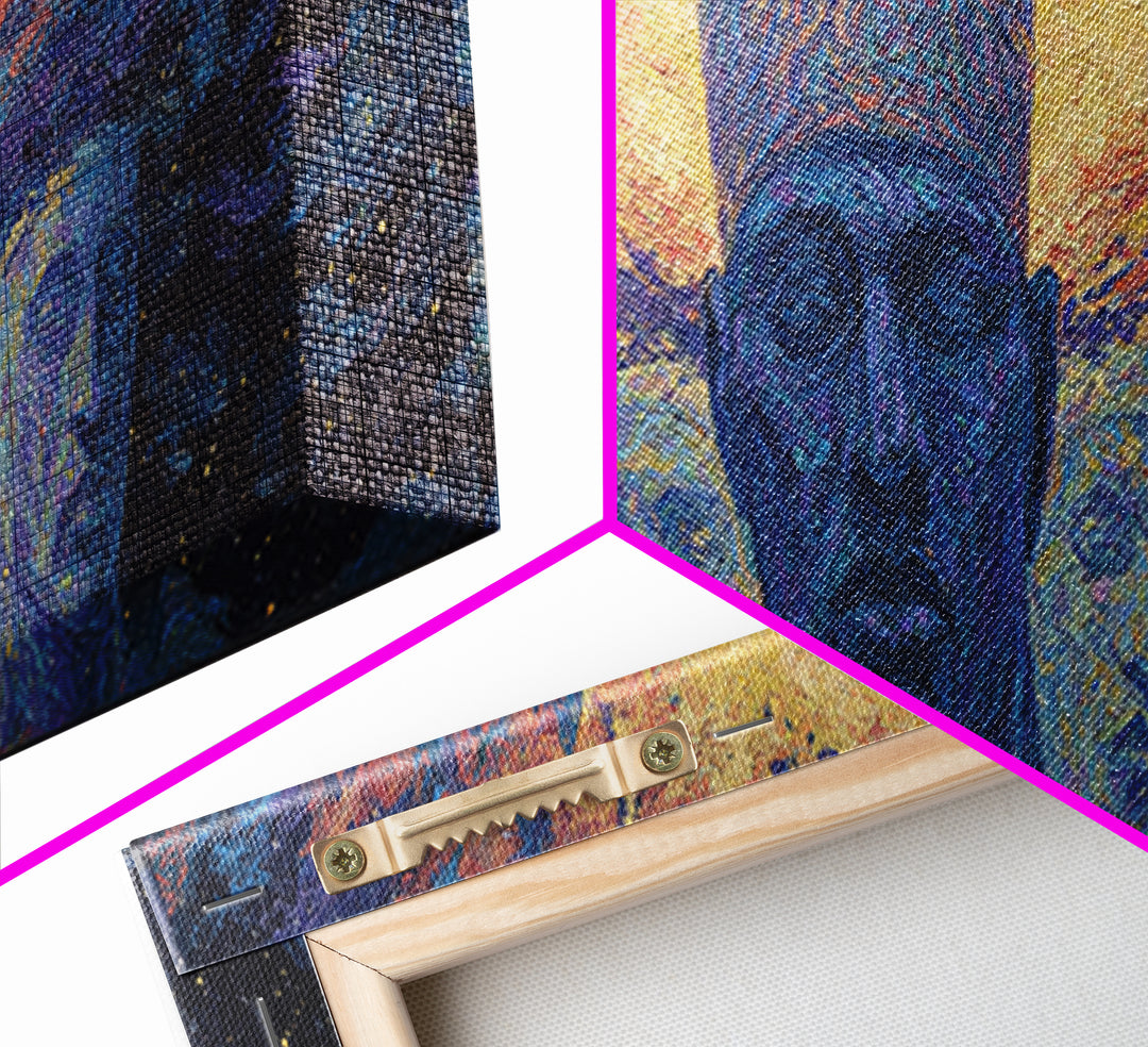 Cosmic Ancestral African Faces Canvas Print, African Portrait, Black African Art, Spiritual Wall Art, Afrocentric Home Decor