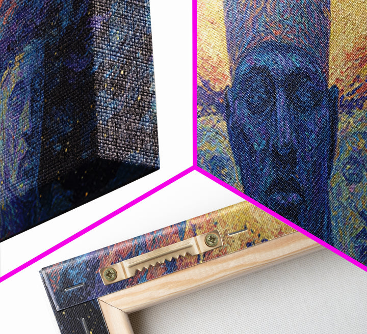 Cosmic Ancestral African Faces Canvas Print, African Portrait, Black African Art, Spiritual Wall Art, Afrocentric Home Decor